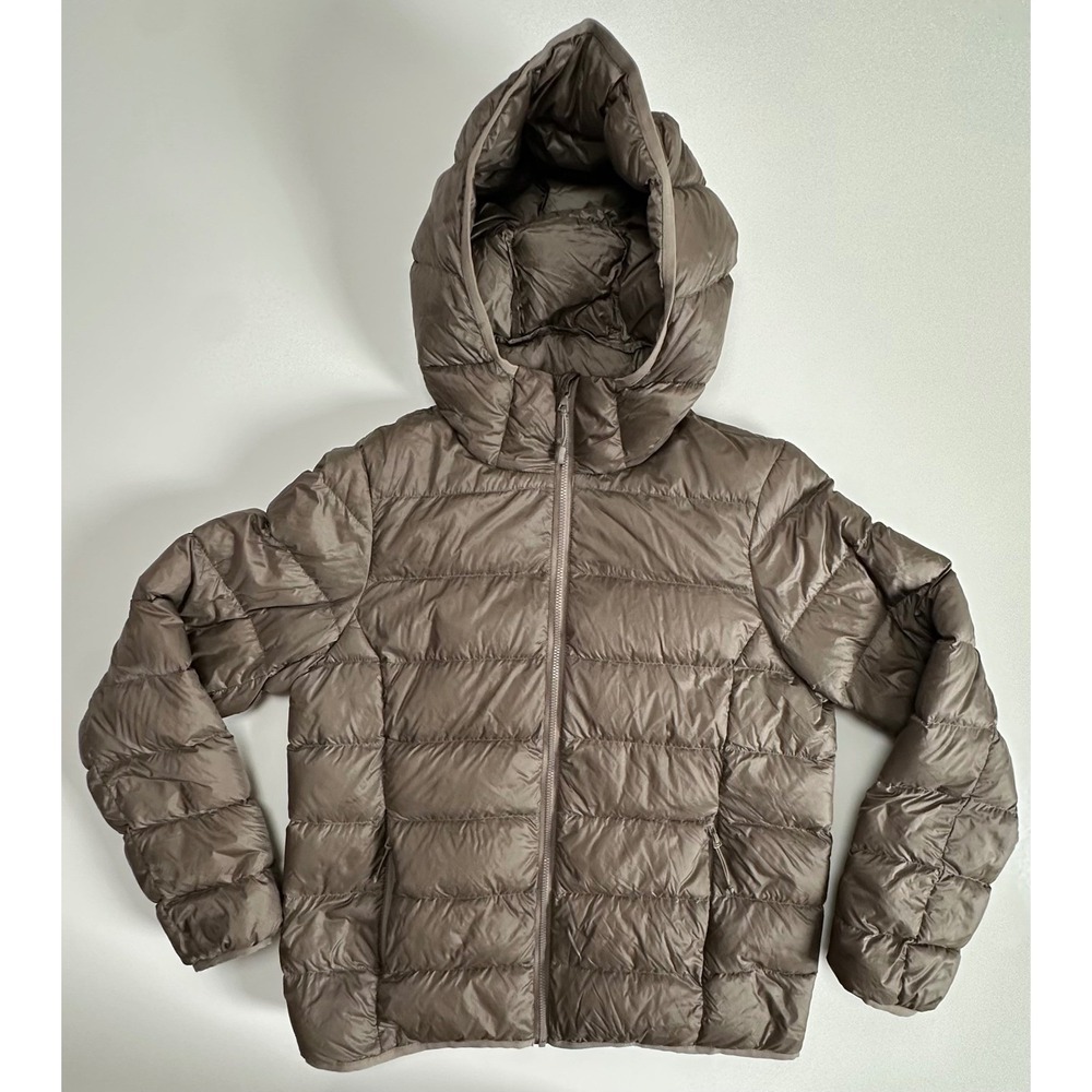 Aritzia Tna The Little Puff Hooded Down Jacket Packable Taupe Brown Women's S